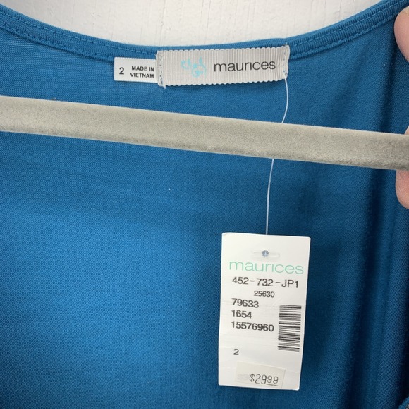 Maurice's Womens 2 Tunic Top Sequins Beaded Flutter Sleeve Fairy Whimsy Ruched - Picture 3 of 6